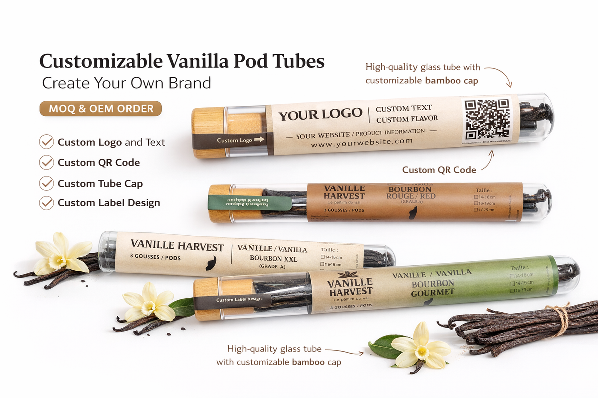 Gourmet Bourbon Vanilla from Madagascar – Tube of 3 pods