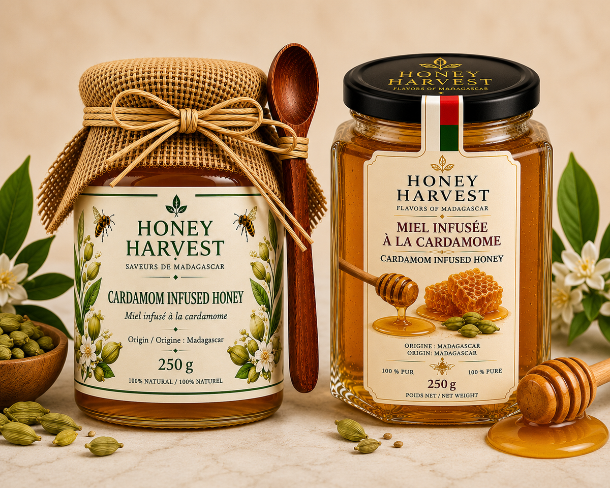 Madagascar Honey Collection – Raw and Infused Honeys – 250 g