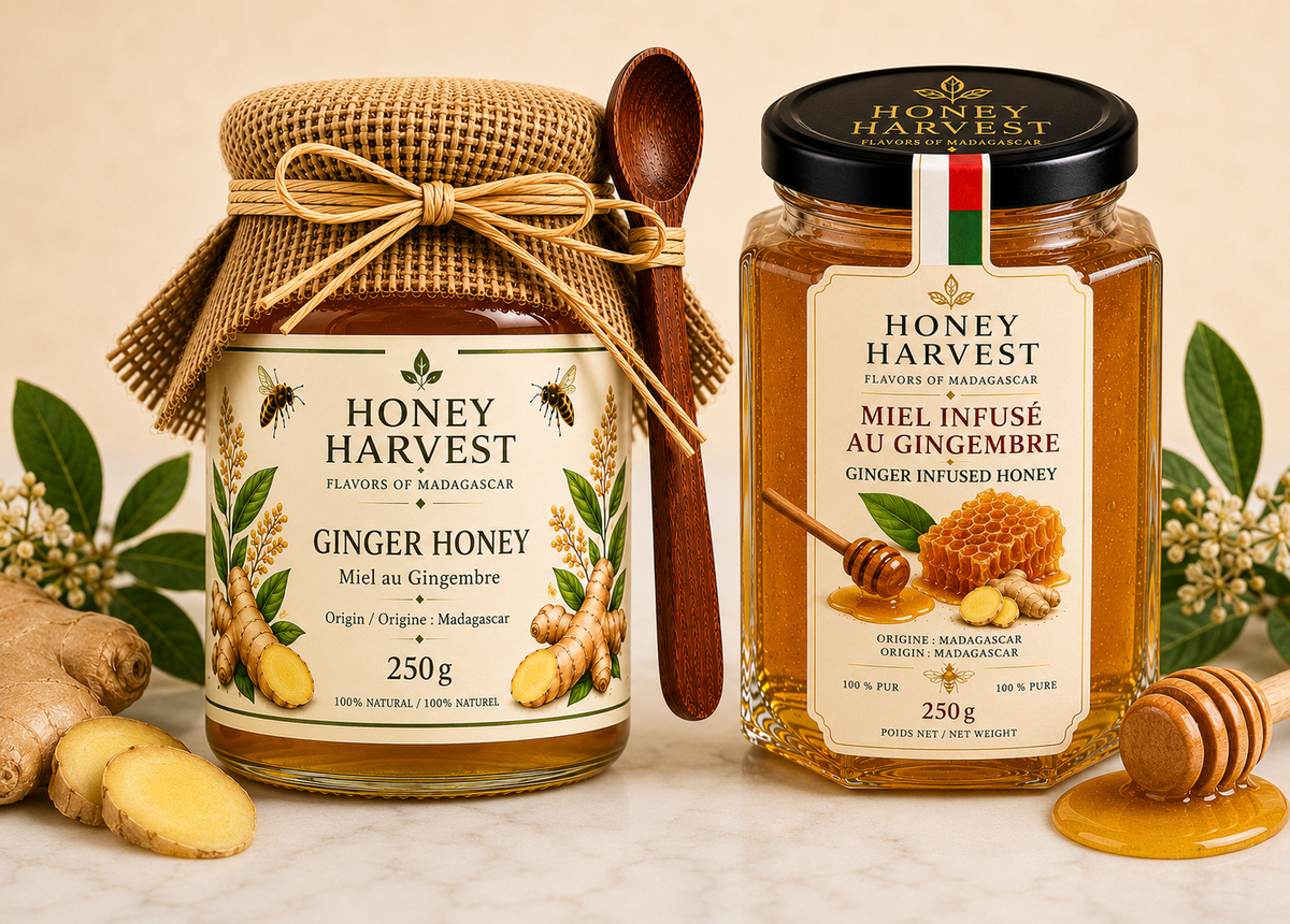 Madagascar Honey Collection – Raw and Infused Honeys – 250 g