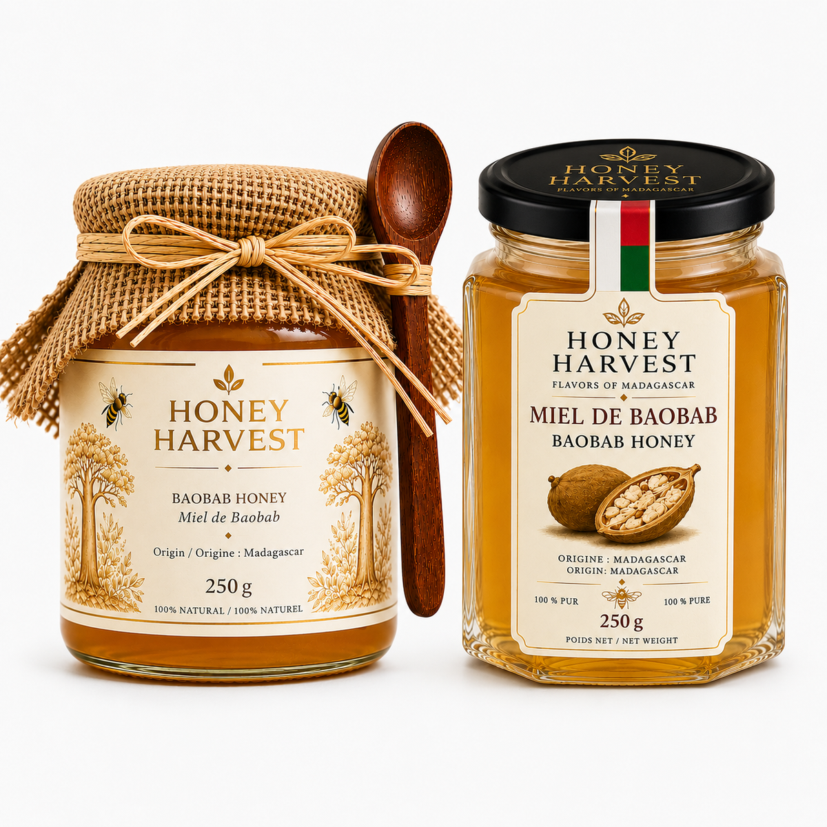 Madagascar Honey Collection – Raw and Infused Honeys – 250 g